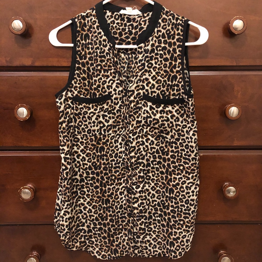 Leopard Print Sleeveless Tank Top